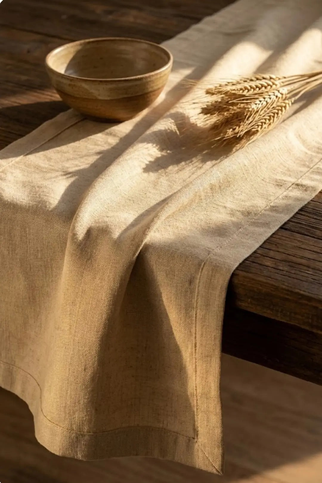 LINEN | Organik Ham Keten Runner Naturel