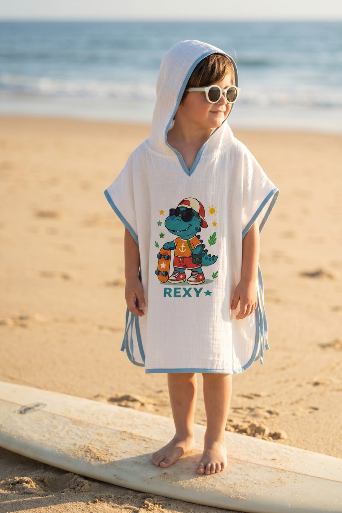 Müslin Kapşonlu Çocuk-Bebek Panço-Rexy